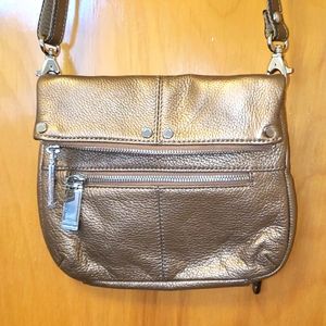 Bronze pebble Leather Tignanello crossbody purse